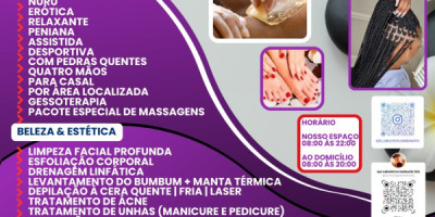 Serviços de massagens e estética em geral manicure e pedicure disponível